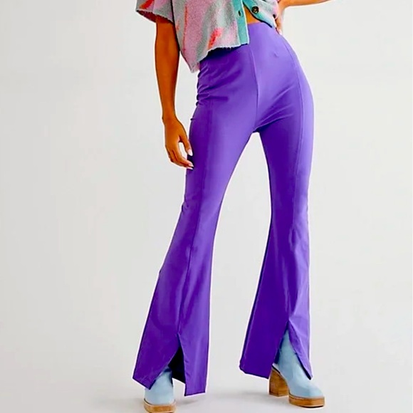 Free People Pants - Free People Real Deal Split Front Flare Leg Pants | Medium